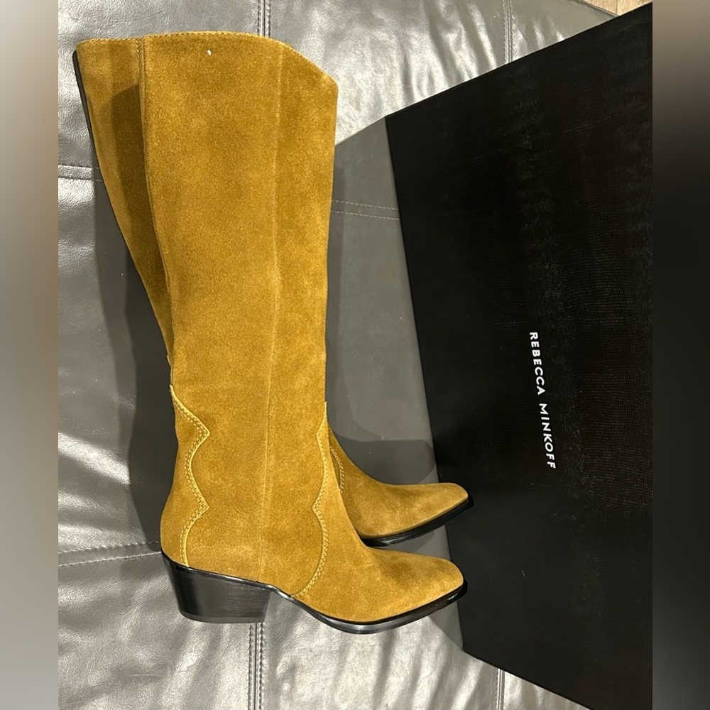 Rebecca Minkoff Tall Suede Knee Boots in Mustard